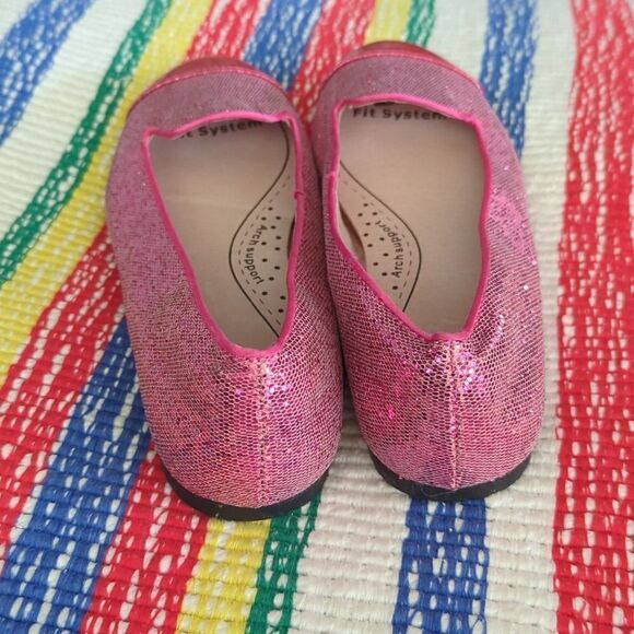 Pediped girls pink sparkle ballet flats shoes size 4 - Picture 4 of 9